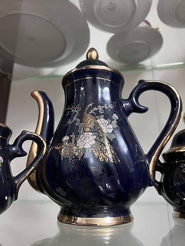 çay servizi: Çay dəsti, rəng - Göy, Farfor, Yaponiya — 4