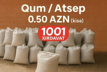 keramzit satilir: Tikinti və təmir işləri üçün istifadə olunan, kisələnmiş qum və ya
