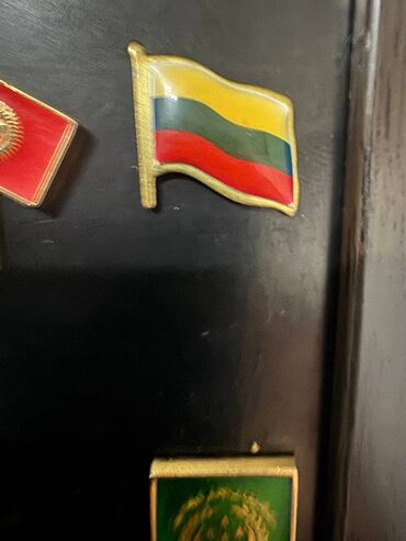 Значки, ордена и медали: Комплект значков: 1. Герб РУ; 2. Канада + Кыргызстан - Кумтор. 3. Флаг — 11