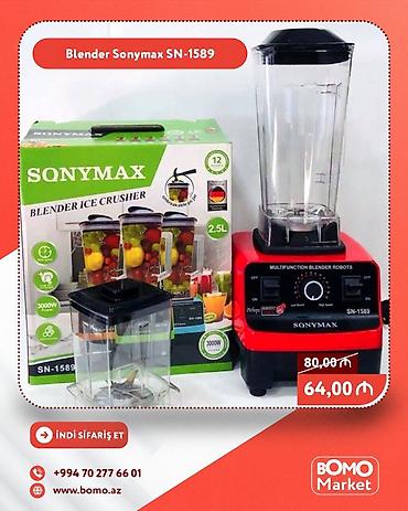 Blenderlər: 🔥 Blender Sonymax SN-1589 ✅ Marka: Sonymax ✅ Gücü: 3000 Vatt ✅ — 1