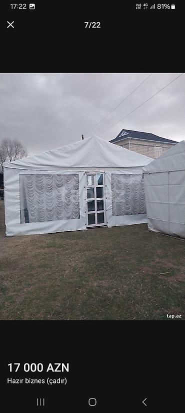 modul tipli ev: Cadir her bir adadanli teze masinla birge masinin qablari ag senedler — 2