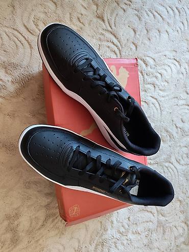legend muski kaisevi: Puma muške patike – model sa kožnim izgledom u crnoj boji sa belim — 2