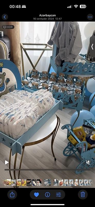 mərasim cadir: Mavi temalı “Baby Boy” dekor və aksesuar seti - Körpə — 2