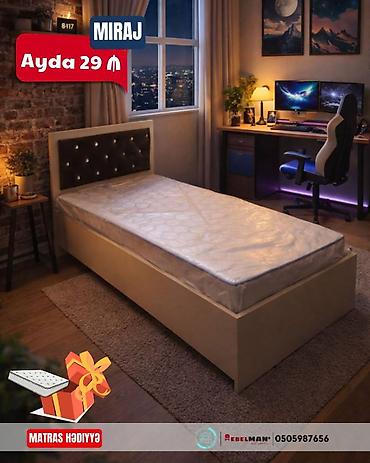 mebelman: Birnəfərlik, Bazalı, Pulsuz matras, Siyirməsiz, Türkiyə, Mat laminat — 9