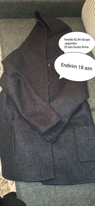 dəri palto: Palto XL (EU 42), rəng - Qara