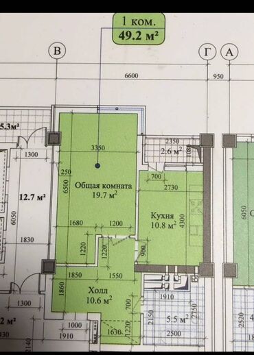 Продажа квартир: 1 комната, 50 м², Элитка, 9 этаж, ПСО (под самоотделку)