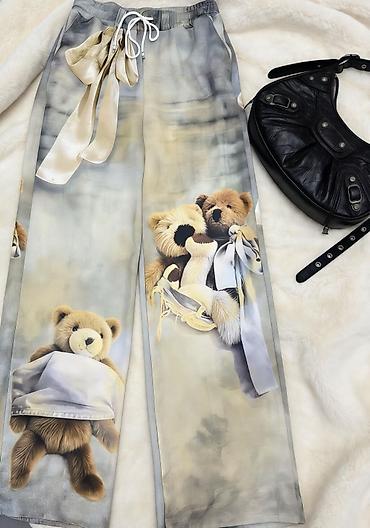 Pantalone: ❤️Ženske široke pantalone sa printom medvedića
✅2400 din — 6