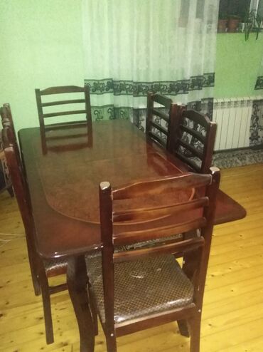 Masalar: Qonaq otağı üçün, Transformer, Dördbucaq masa, 6 stul