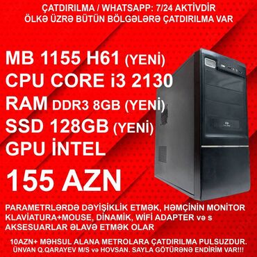 Masaüstü kompüterlər və iş stansiyaları: ⭐TƏK KEYS – 155 AZN ⭐22” Yeni Monitorla dəst – 255 AZN