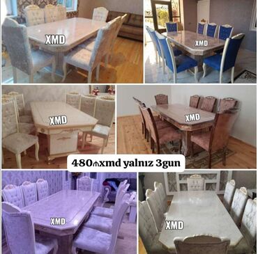 madeyra mebel qonaq desti: Qonaq otağı üçün, Yeni, Açılmayan, Oval masa, 6 stul