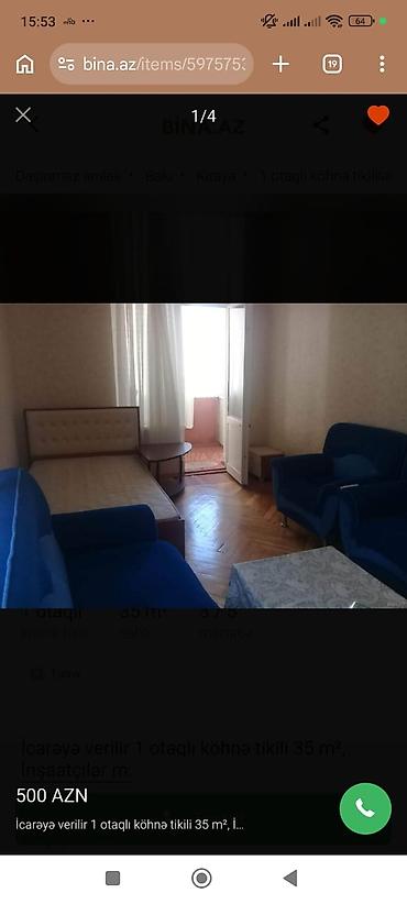 inşaatcılar kirayə: Kirayə verilir 1 otaqlı mənzil, - Şəhər: Bakı (şəkildə İnşaatçılar — 4