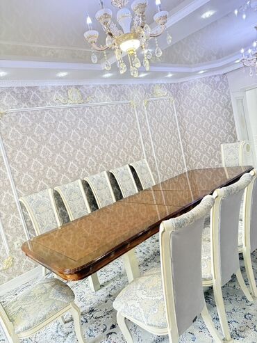 раздаточный стол: Стол и стул для зала, Новый, цвет - Коричневый