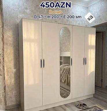 çöl qapi: Dolab – 450 AZN Ölçülər: Dərinlik 47 sm × Hündürlük 200 sm × En 200 — 1