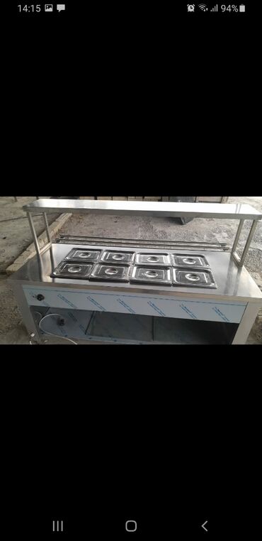 Qril aparatları: Altı paslanmayan polad qazanı olan ticarət tipli bain marie qida