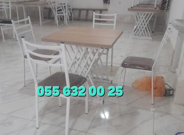 Bağ, çöl masa və oturacaq dəstləri: Yeni, Kvadrat masa, Açılmayan, Metal, Azərbaycan — 8