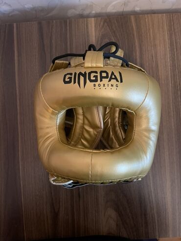 Маски, очки: Ciddi alıcıya endirim olacaq Gingpai Boxing baş qoruyucusu – qızılı