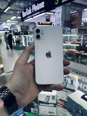 iphone 8 дисплей: IPhone 11, Колдонулган, 128 ГБ, Ак, Коргоочу айнек, 100 %