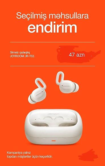maşın ucun bluetooth: Yeni Simsiz (Bluetooth) Qulaqcıqlar, Joyroom, rəng - Ağ — 1
