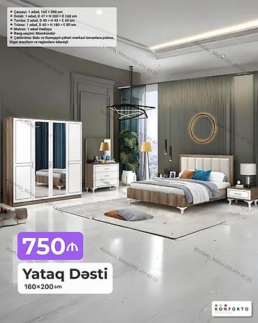 Ev və bağ: Yataq Dəsti – 160×200 sm Dəst tərkibi və ölçülər: - Çarpayı: 1 ədəd — 1