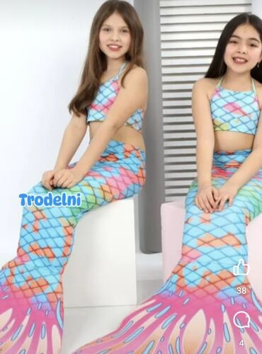 nike za devojčice: Trodelni sirena kupaći kostimi 🧜🏼‍♀️ NOVO! Mat 2590 din Svetlucavi