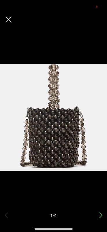 сумки из бусин бишкек: Продаю сумку Zara Basic новая.Тренд сезона.С бусин.Внутри мешочек на
