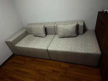 parca skaflar: Minimalist dizayna sahib divan - Rəng: açıq boz, neytral ton – — 3