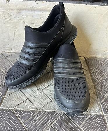Мужская обувь: Qara rəngli slip-on kişi idman ayaqqabısı - Model: slip-on (bağsız) — 2