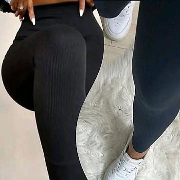 Rebraste helanke sa elastinom. Boje:crna,siva i braon Vel.S,M,L,XL,2XL