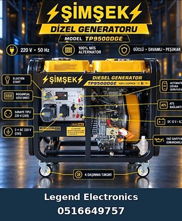 Elan başlığı: Dizel generator Şimşek TP9500DGE, Dizel, 6,5 kVt, 220 V