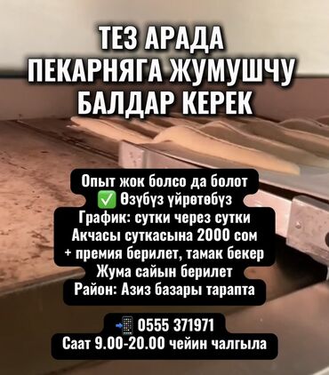 повар национальной кухни: Требуется Пекарь, Оплата Ежедневно, Без опыта