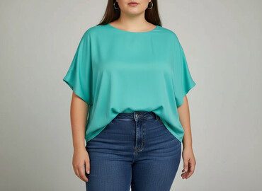 czarne bluzki plus size: Women's blouse, size 7XL (EU 54)