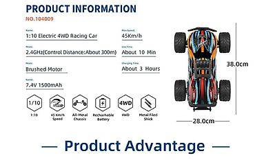 Oyuncaqlar: Wltoys RC car 104009 1/10 nisbet olcusunde .Bütün məhsullarüçün — 10