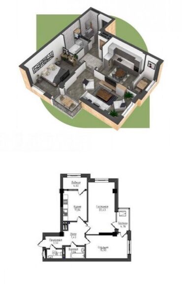 Продажа квартир: 2 комнаты, 77 м², Элитка, 5 этаж, ПСО (под самоотделку)