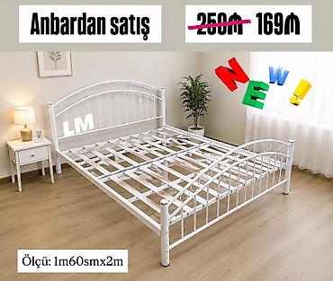 köhnə kravat: Metal çarpayı karkası – anbar satışından - Rəng: ağ - Material — 1