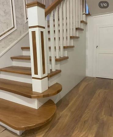 Деревянные лестницы: Деревянная лестница Для дома, Форма лестницы: П-образная — 30