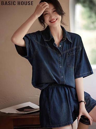 Костюмы с шортами: Джинсовый комплект: рубашка с коротким рукавом + шорты 😍😍😍 стильная — 25