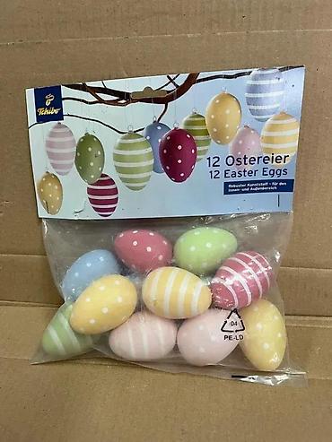 Praznična dekoracija: Tchibo set uskršnjih jaja – 12 komada - Dekorativna plastična jaja za — 3