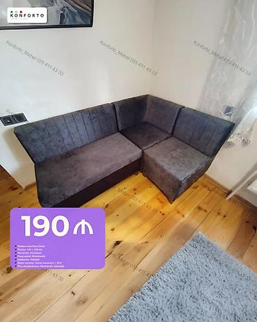 hava divani: Künc divan, Mətbəx üçün, Parça, Bazalı, Açılan — 1