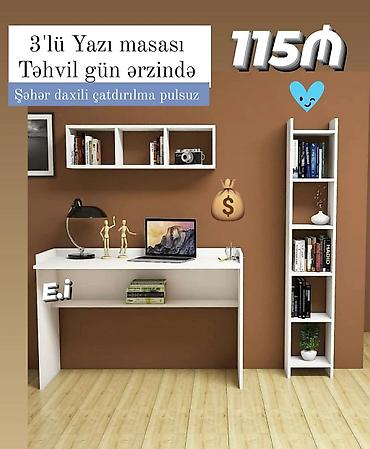 ders masa: Düz masa, Stulsuz, Polkalı, Siyirməsiz, Sadə laminat — 1
