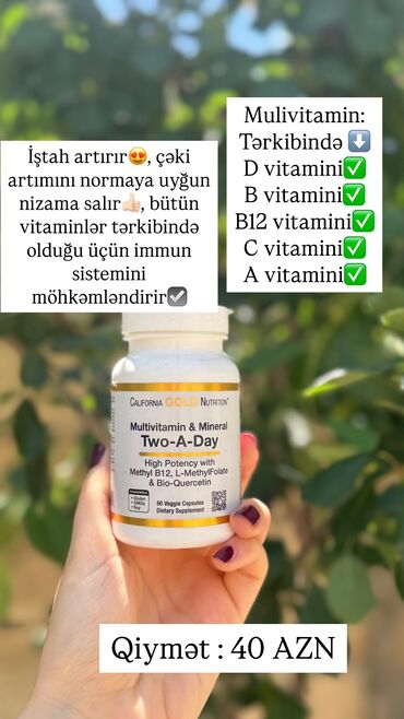 Gözəllik və sağlamlıq: Multivitamin🫴🏻✅ İştah artırır, immun sistemini yaxşılaşdırır və çəki