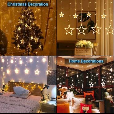 Praznična dekoracija: Led zavese sa raznim visecim oblicima, duzina 3m, cena 3300 — 6