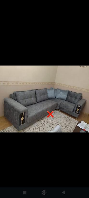 Divanlar: Künc divan – müasir dizayn, boz rəng - L‑şəkilli künc konstruksiya — 1