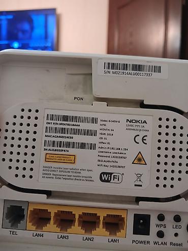modem wifi: Nokia G-140W-G GPON Wi‑Fi router/ONT Xüsusiyyətlər: - GPON optik — 3