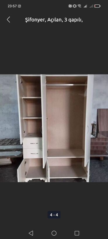 Dolablar: Yeni, Açılan, 3 qapılı Düz dolab, Qarderob, paltar dolabı, Azərbaycan — 16