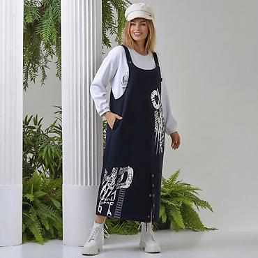Повседневное платье, Осень-весна, Длинная модель, Трикотаж, 2XL, 3XL at lalafo.kg Повседневное платье, Осень-весна, Длинная модель, Трикотаж, 2XL, 3XL