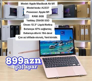 ikinci el macbook: Apple MacBook Air M1 – Model A2337, qızılı rəng - Prosessor: Apple M1 — 1