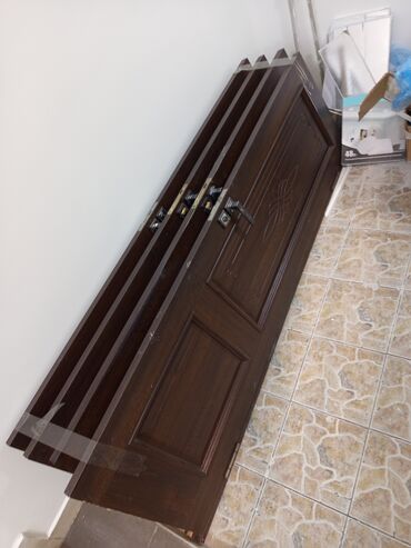 дверь внутренняя: Жабык ички эшик, МДФ, Катуу жыгачтан, түсү - Күрөң