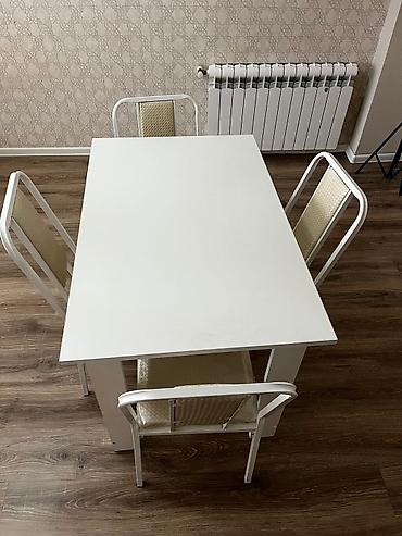 balka: Mətbəx üçün, Yeni, Açılmayan, Dördbucaq masa, 4 stul — 3