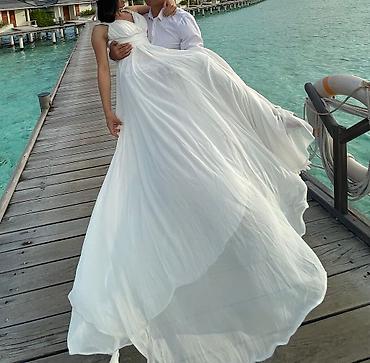 Вечерние платья: Вечернее платье, Классическое, Длинная модель, Шифон, Без рукавов, Открытая спина, Шлейф, S — 7