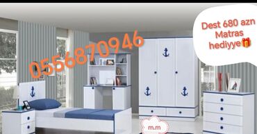 Uşaq və gənc otağı üçün dəstlər: Oğlan və qız üçün, Yeni, Təknəfərlik çarpayı, Dolab, Tumba — 28